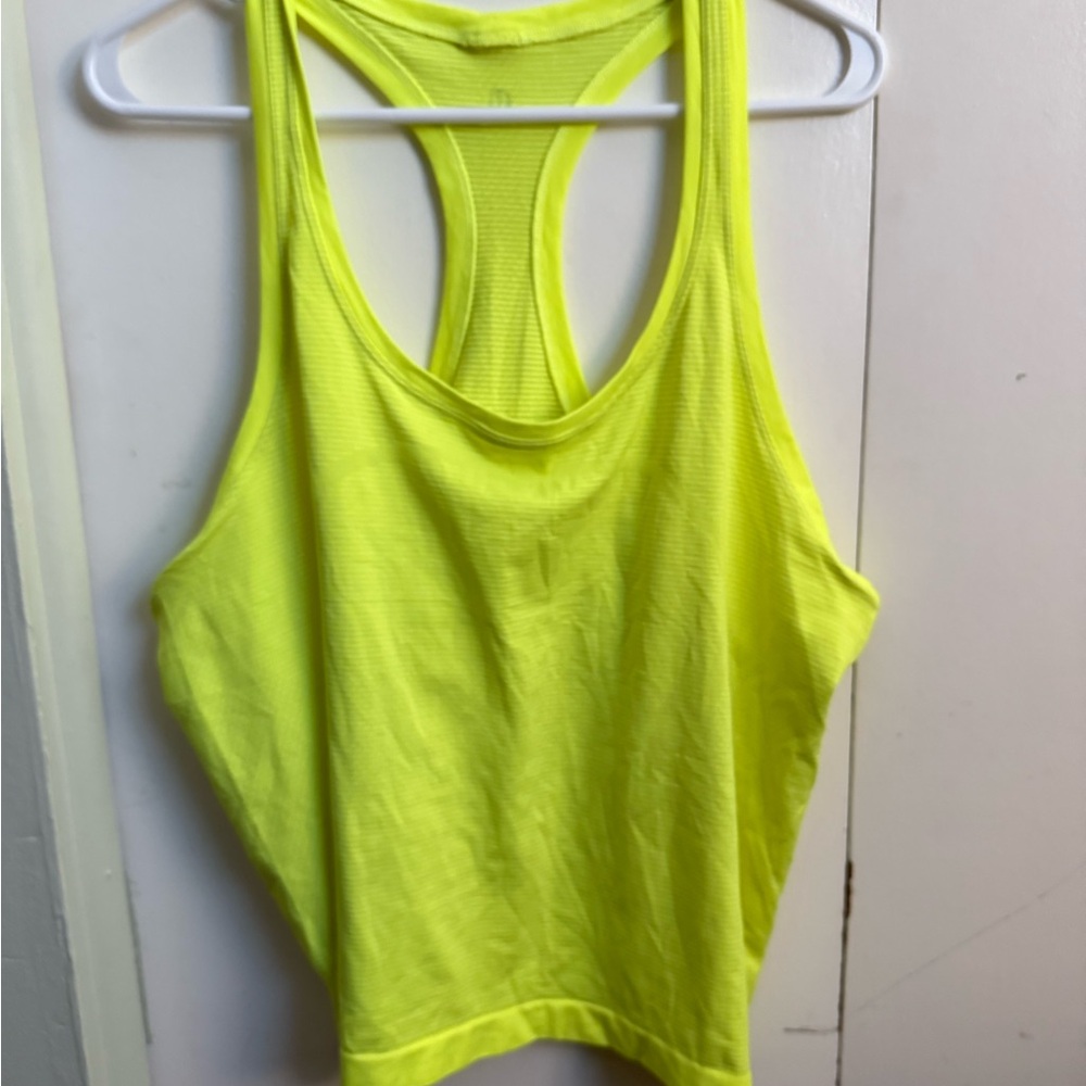 lululemon athletica Neon Yellow Racerback Tank Top
